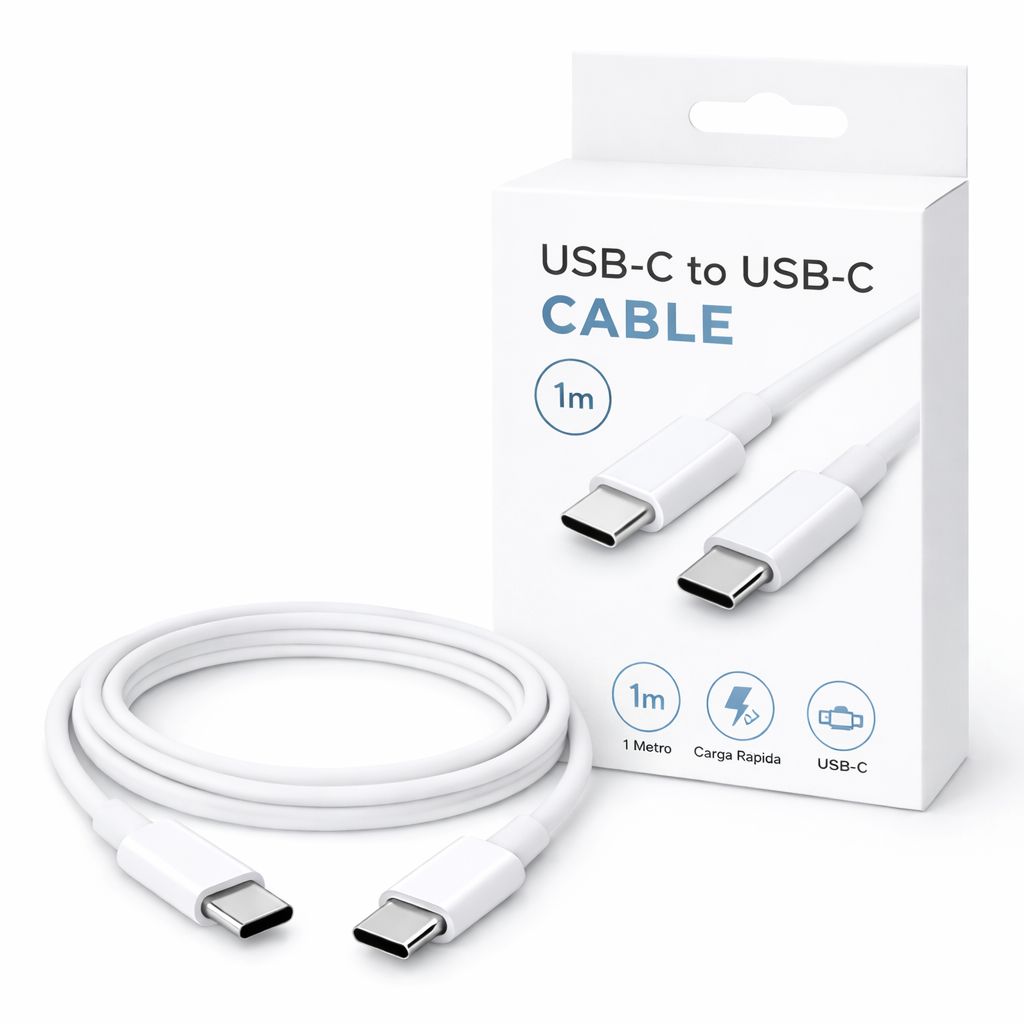 Cable USB-C a USB-C 1 Metro – Carga Rápida y Transferencia de Datos